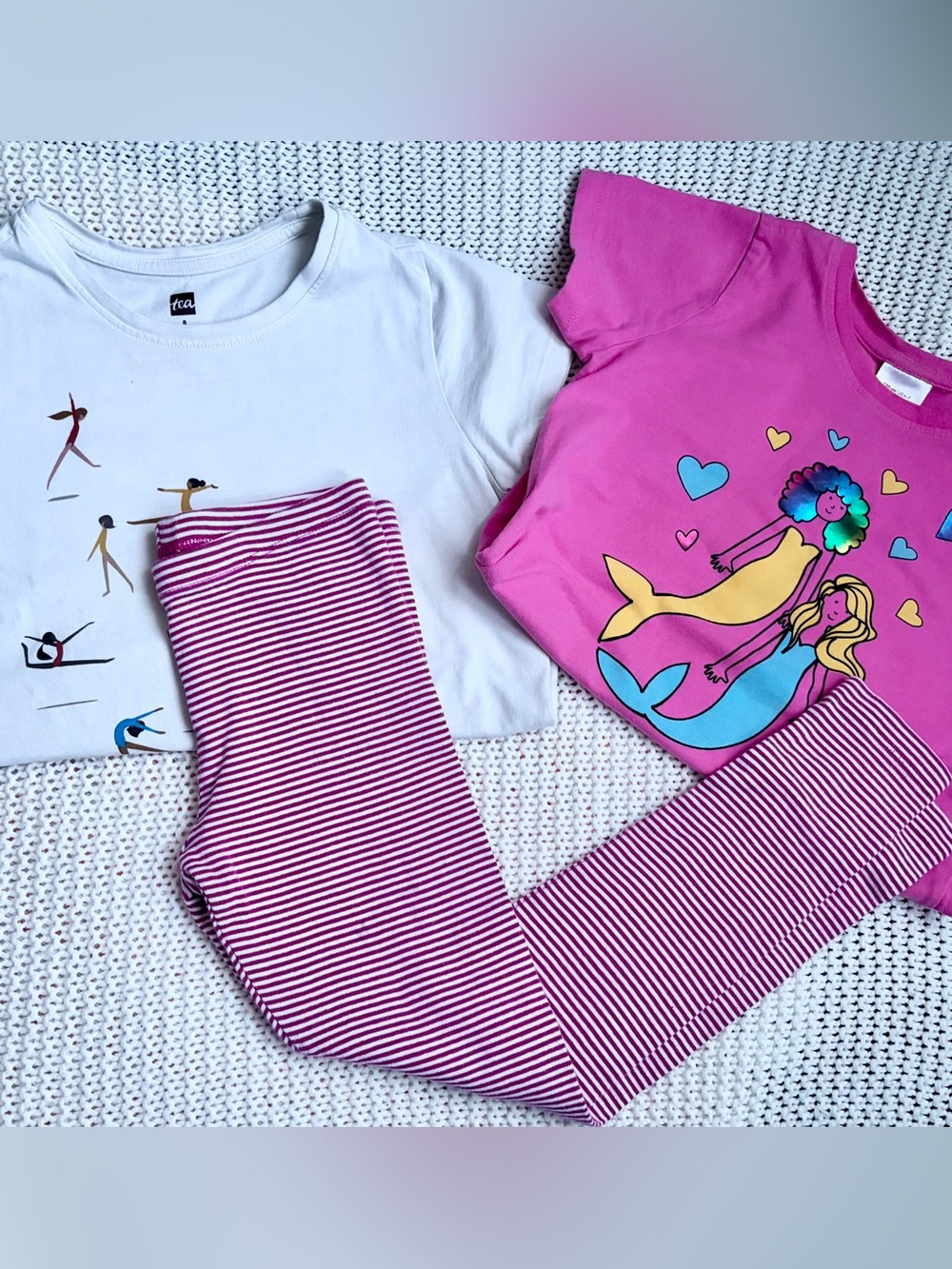3pc Lot Hanna Andersson + Tea Collection girls bundle dress, t-shirts, leggings